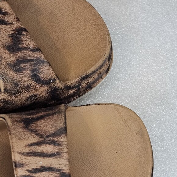 J Slides Womens Baja Platform Chunky Sandals Size 9 Slip On Leopard Print Preppy - Picture 10 of 12
